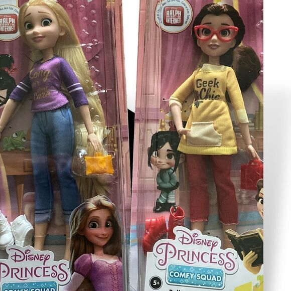 Disney Princess Comfy Squad Belle Rapunzel Set Wreck It Ralph 11” Dolls - Picture 5 of 5